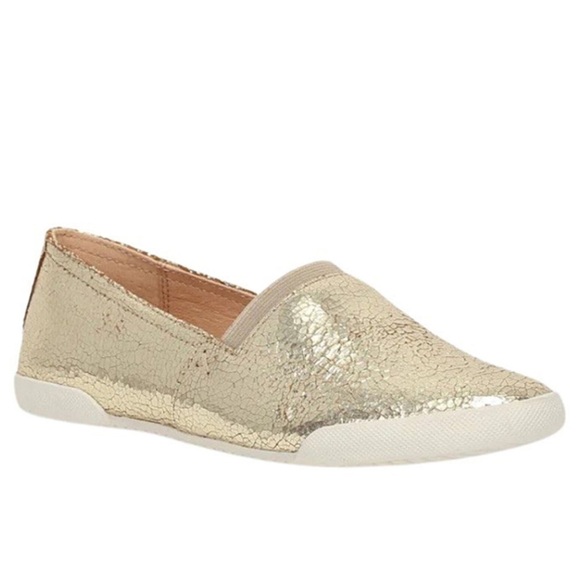 MFrye Melanie Metallic Gold Slip On Ballet Flats - Picture 1 of 16